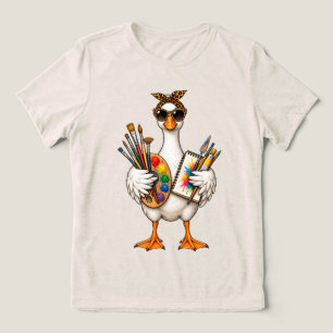 Funny Art Teacher Silly Goose – Vintage Artist Ani Tri-Blend Shirt