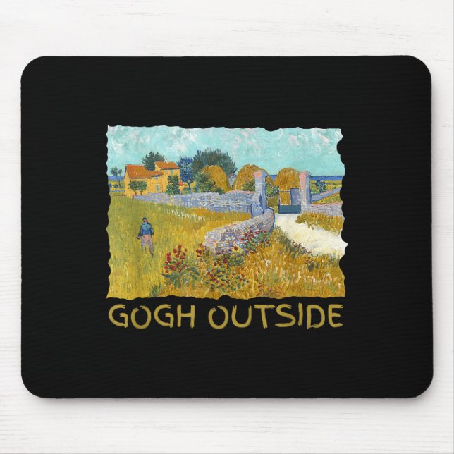Funny Artist Gogh Outside Starry Night Insrational Mouse Pad (Front)