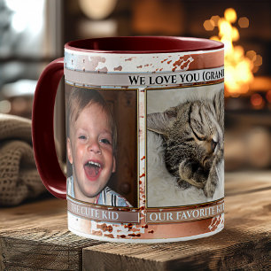 Funny Artistic Blue Brown Cute Photo Mug