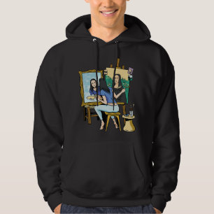 Funny artistic portrait Art student drawing autopo Hoodie