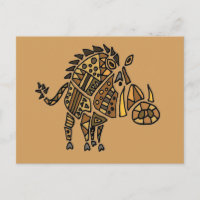 Funny Artistic Warthog Abstract Art