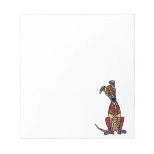 Funny Artsy Greyhound Dog Abstract Art Notepad