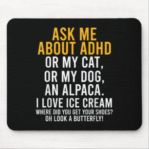 Funny Ask Me About Adhd Autism Mental Health Aware Mouse Pad