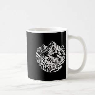 Funny aspen colorado ski skiing mountains how's coffee mug