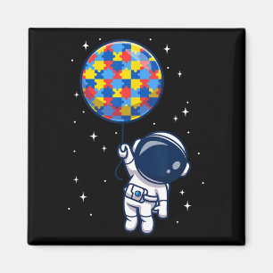 Funny Astronaut Bylloon Autism Awareness Space Lov Magnet
