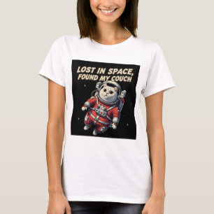 Funny Astronaut Cat T-Shirt: Lost in Space, Pet T-Shirt