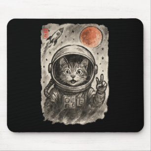 Funny Astronaut Cat Taking Selfie Space Kitten Lov Mouse Pad