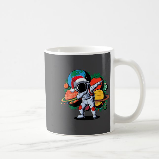 Funny Astronaut Christmas Space Planets Santa Hat  Coffee Mug (Right)