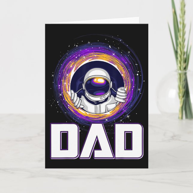Funny Astronaut Dad Outer Space Galaxy Lover Fathe Card (Front)