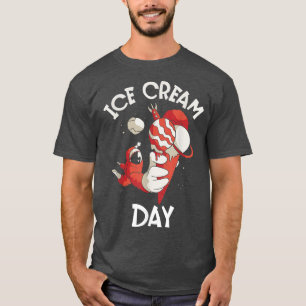 Funny Astronaut Ice Cream Day Party Maker Kids Tod T-Shirt
