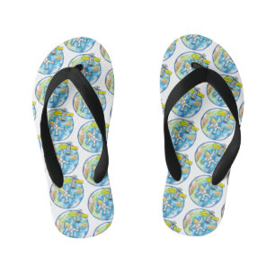 Funny astronaut in space and earth cartoon kid's thongs