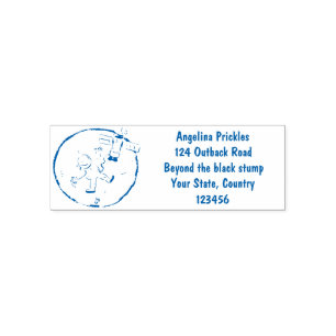 Funny astronaut in space and earth cartoon self-inking stamp