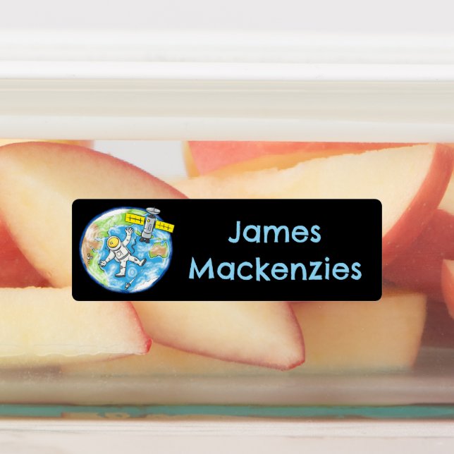 Funny astronaut in space cartoon personalised (Affixed)