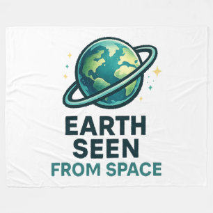 Funny Astronaut Planets Fleece Blanket