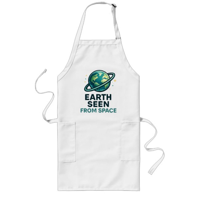 Funny Astronaut Planets Long Apron (Front)