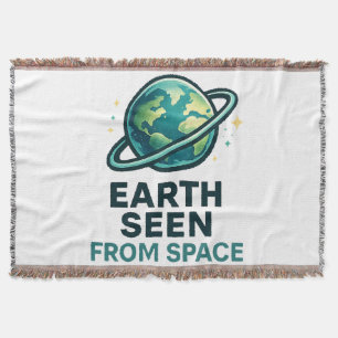 Funny Astronaut Planets Throw Blanket