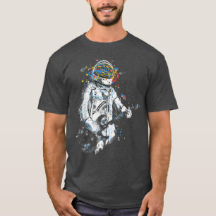 Funny Astronaut Playing Bass Guitar At Space Astro T-Shirt