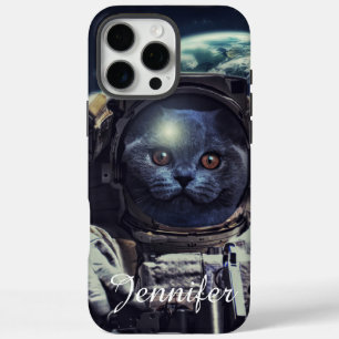Funny Astronaut Shorthair Cat in Space             iPhone 16 Pro Max Case