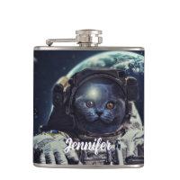 Funny Astronaut Shorthair Cat in Space