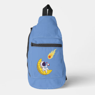 funny astronaut sling bag