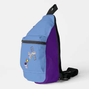 funny astronaut sling bag