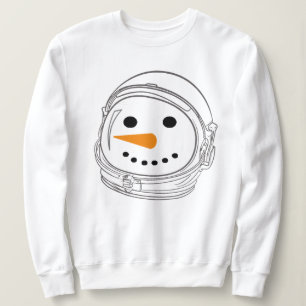 Funny Astronaut Snowman Holiday Sweatshirt