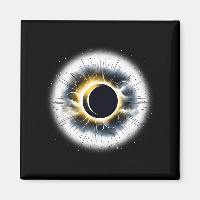Funny Astronaut Space Eclipse Planet Science Solar Magnet (Front)
