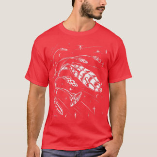 Funny Astronaut Space rocket in Aktion  T-Shirt