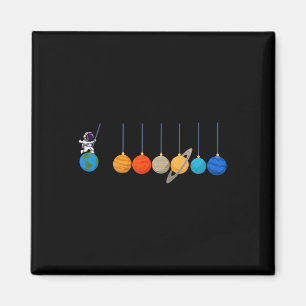 Funny Astronaut Swing Planets Space Science Mens B Magnet