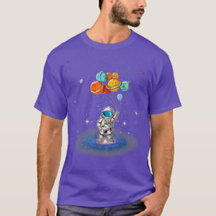 Funny Astronaut With Planets In Hand For Men Women T-Shirt