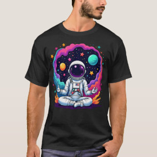 Funny Astronaut Yoga Meditation Planets Science Sp T-Shirt