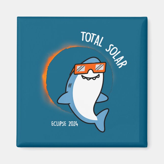 Funny At White Shark Looking Total Solar Magnet (Front)