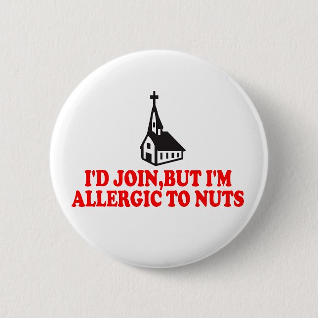 Funny atheist 6 cm round badge (Front)