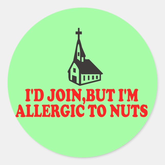 Funny atheist classic round sticker (Front)