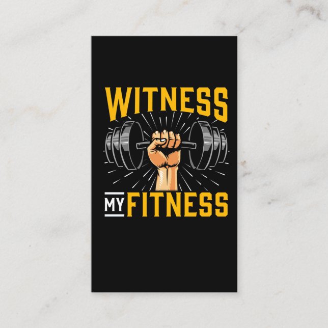 Funny Athlete Gym Workout Dumbbell Humour Business Card (Front)