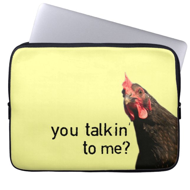 Funny Attitude Chicken Laptop Sleeve (Front)