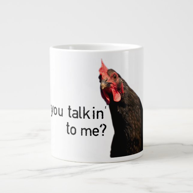 Funny Attitude Chicken Large Coffee Mug (Front)