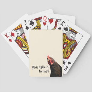 Funny Attitude Chicken Playing Cards