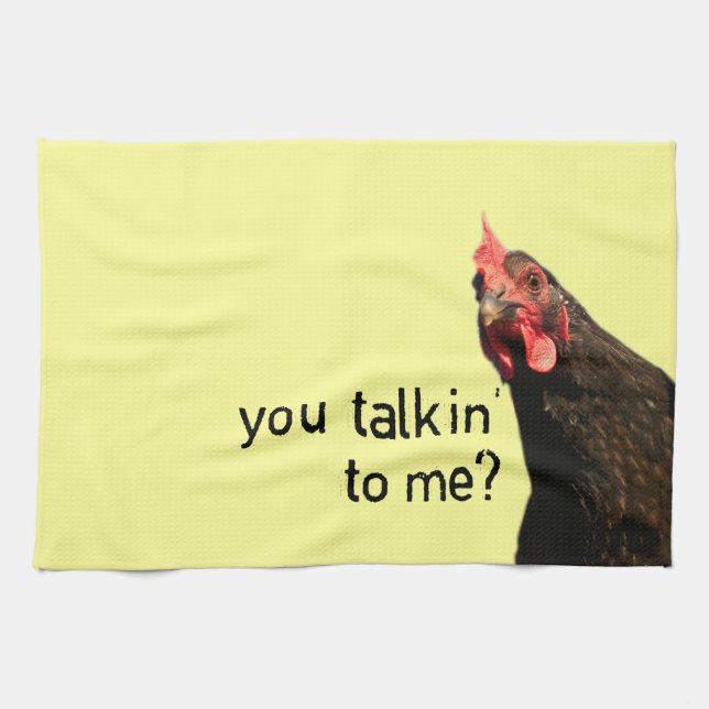 Funny Attitude Chicken Tea Towel (Horizontal)