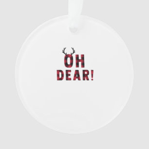 Funny Attitude Oh Dear Plaid Deer Acrylic Ornament