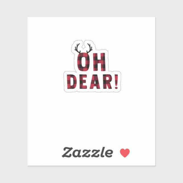 Funny Attitude Oh Dear Plaid Deer Creative Design  (Sheet)