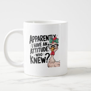 Funny attitude word art large coffee mug
