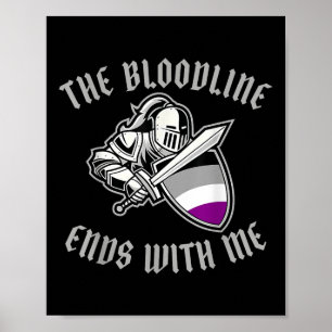 Funny Aual Mediaeval Ace Flag Cards Queer Lgbt Aua Poster