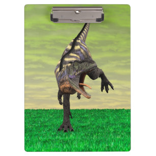 Funny Aucasaurus Roaring Prehistoric Dino Art Clipboard