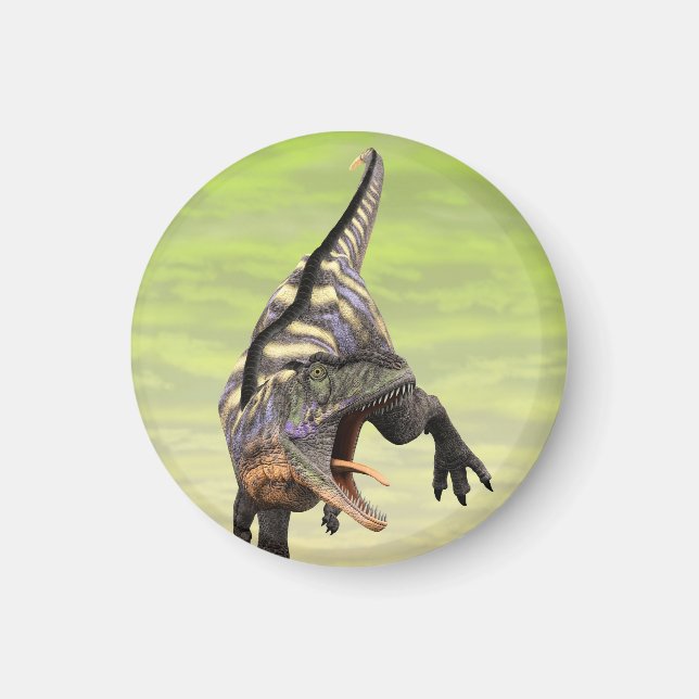 Funny Aucasaurus Roaring Prehistoric Dino Art Magnet (Front)
