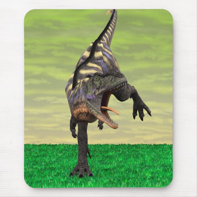 Funny Aucasaurus Roaring Prehistoric Dino Art Mouse Pad (Front)