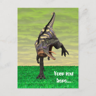 Funny Aucasaurus Roaring Prehistoric Dino Art Postcard