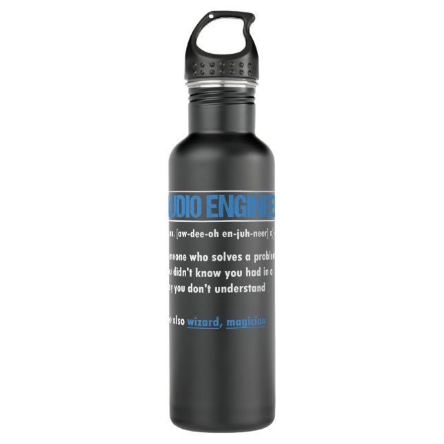 Funny Audio Engineer Definition Sound Technician E 710 Ml Water Bottle (Front)