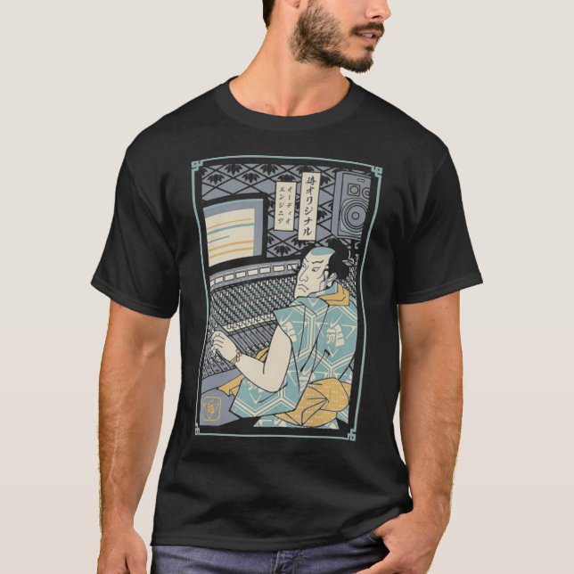 Funny AUDIO ENGINEER SAMURAI Warrior Japanese Love T-Shirt (Front)