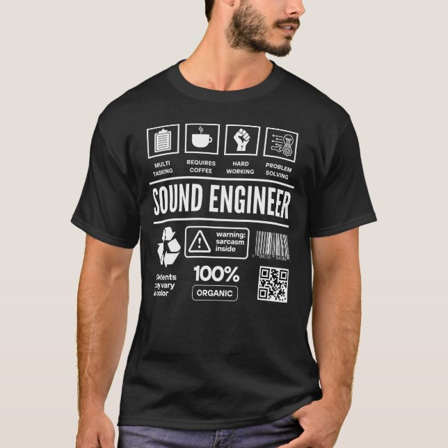 Funny Audio Sound Engineer T-Shirt (Front)